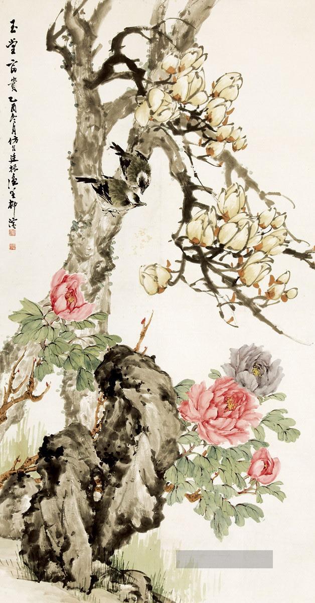 üppige Vögel und Blumen traditionellen chinesischen chinesen Ölgemälde